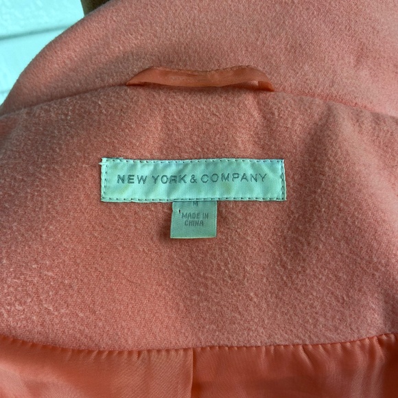 New York & Company Coral Double Breasted Peacoat M Funnel Collar Mid-Length Coat - Picture 6 of 9